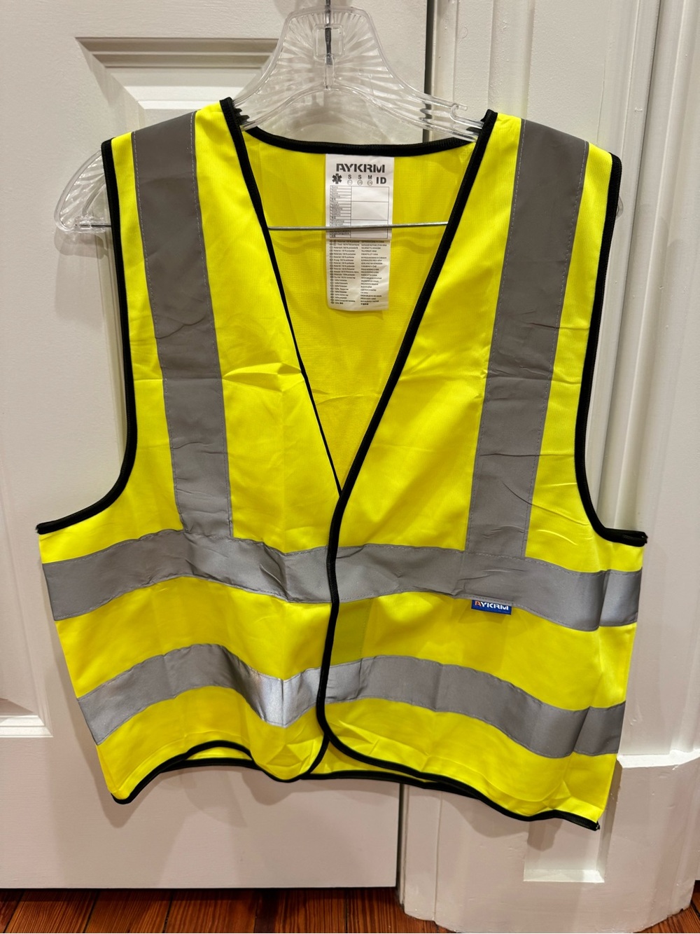 High-Visibility Safety Vest - Yellow with Silver Reflective Stripes Size S